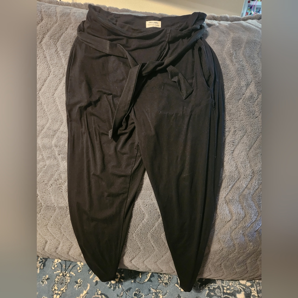 Free Label Black Reese Bamboo Tie-Waist Pants